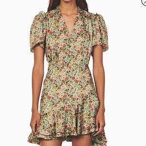 Sandro fee floral ruffle dress size EU 36